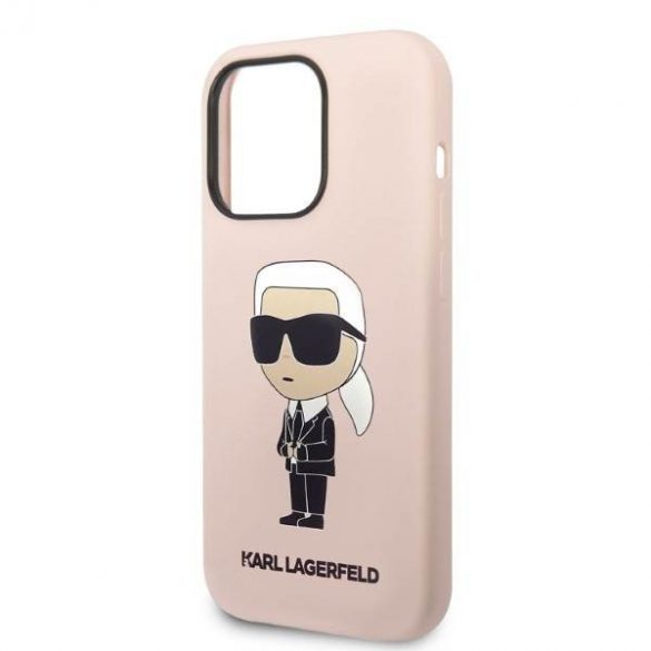 Karl Lagerfeld KLHMP14LSNIKBCP Husă rigidă pentru iPhone 14 Pro 6,1" rożowy/roz Husă din silicon Ikonik Magsafe