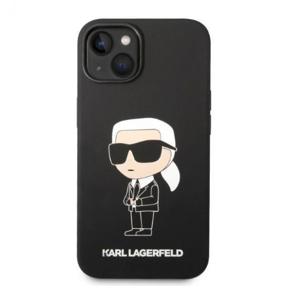 Karl Lagerfeld KLHMP14SSNIKBCK iPhone 14 / 15 / 13 6,1" hard Husă negru / negru Silicone Ikonik Magsafe