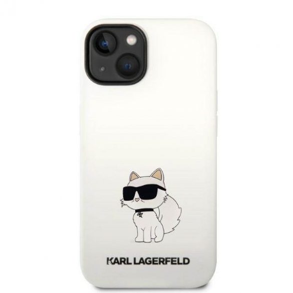 Karl Lagerfeld KLHMP14SSNCHBCH iPhone 14 / 15 / 13 6,1" hard Husă alb/alb  Silicone Choupette MagSafe