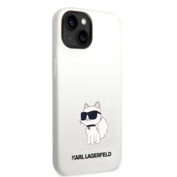 Karl Lagerfeld KLHMP14SSNCHBCH iPhone 14 / 15 / 13 6,1" hard Husă alb/alb  Silicone Choupette MagSafe