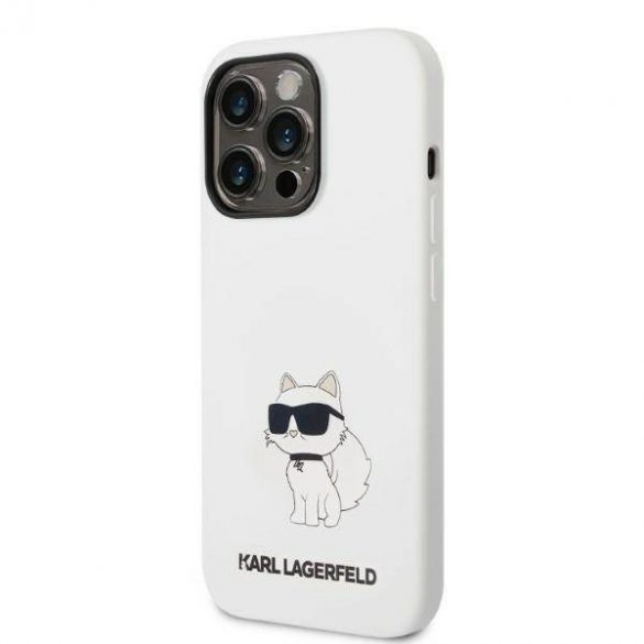 Karl Lagerfeld KLHMP14LSNCHBCH iPhone 14 Pro 6,1" husă rigidă biały/alb silicon Choupette MagSafe