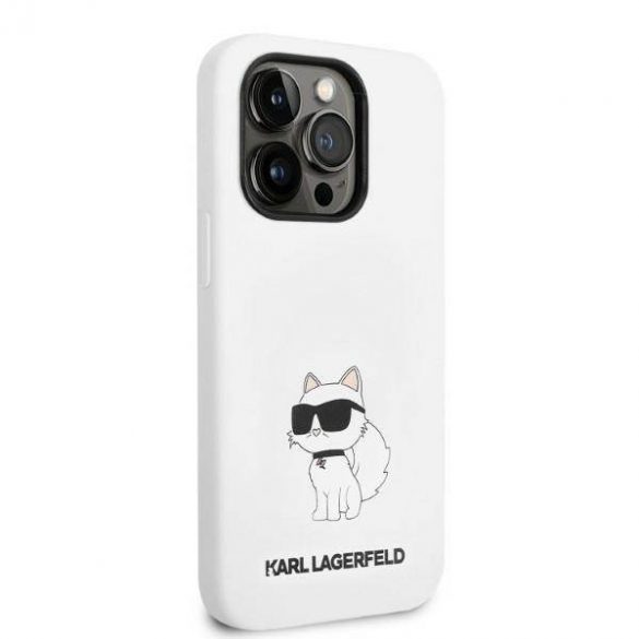 Karl Lagerfeld KLHMP14LSNCHBCH iPhone 14 Pro 6,1" husă rigidă biały/alb silicon Choupette MagSafe