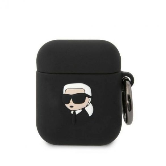 Karl Lagerfeld KLA2RUNIKK AirPods 1/2 Husă negru / negru Silicon Karl Head 3D husă