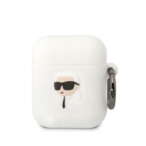 Karl Lagerfeld KLA2RUNIKH Husă AirPods 1/2 biał/alb Silicon Karl Head 3D