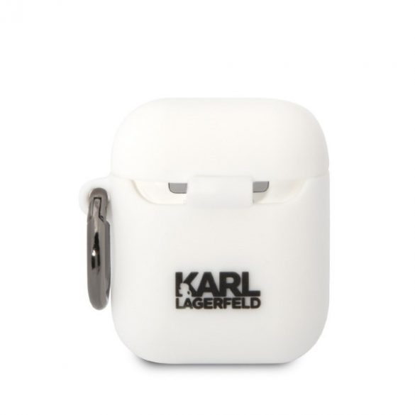 Karl Lagerfeld KLA2RUNIKH Husă AirPods 1/2 biał/alb Silicon Karl Head 3D