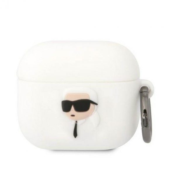 Karl Lagerfeld KLA3RUNIKH Husă AirPods 3 biał/albă Husă Karl Head 3D din silicon