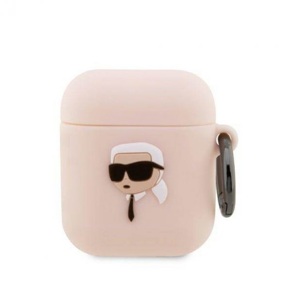 Karl Lagerfeld KLA2RUNIKP AirPods 1/2 Husă roz/roz Silicon Karl Head 3D husă