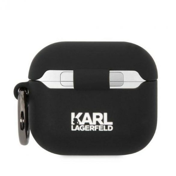 Karl Lagerfeld KLA3RUNCHK AirPods 3 Husă negru / negru silicon Choupette Head 3D husă