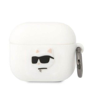 Karl Lagerfeld KLA3RUNCHH AirPods 3 Husă alb/alb silicon Choupette Head 3D husă