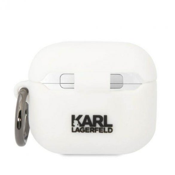 Karl Lagerfeld KLA3RUNCHH AirPods 3 Husă alb/alb silicon Choupette Head 3D husă