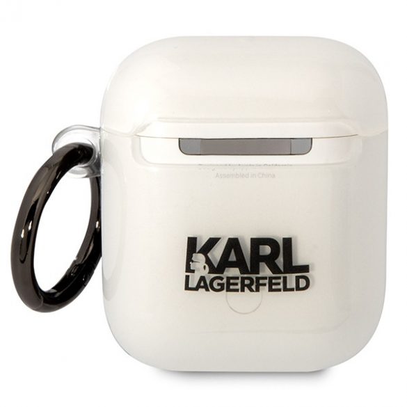 Husa Karl Lagerfeld KLA2HNIKTCT AirPods 1/2 transparent Karl's Head