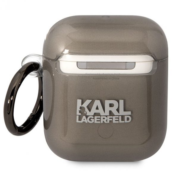 Husa pentru AirPods 1/2 Karl Lagerfeld KLA2HNIKTCK, negru/czarny Karl's Head