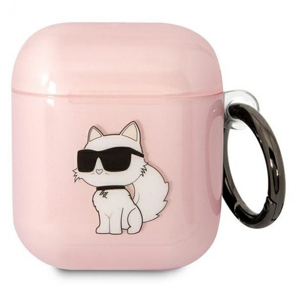 Karl Lagerfeld KLA2HNCHTCP Airpods 1/2 Husă roz/roz Ikonik Choupette