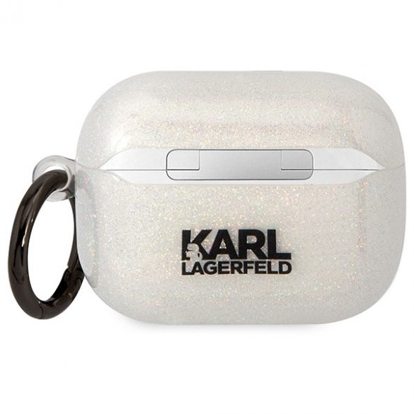 Husa Karl Lagerfeld KLAPHNKCTGT Airpods Pro transparenta Glitter Karl&Chouppette