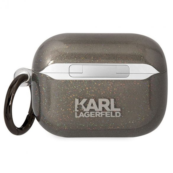 Karl Lagerfeld KLAPHNKCTGK Husă Airpods Pro czarny/negru Sclipici Karl&Choupette