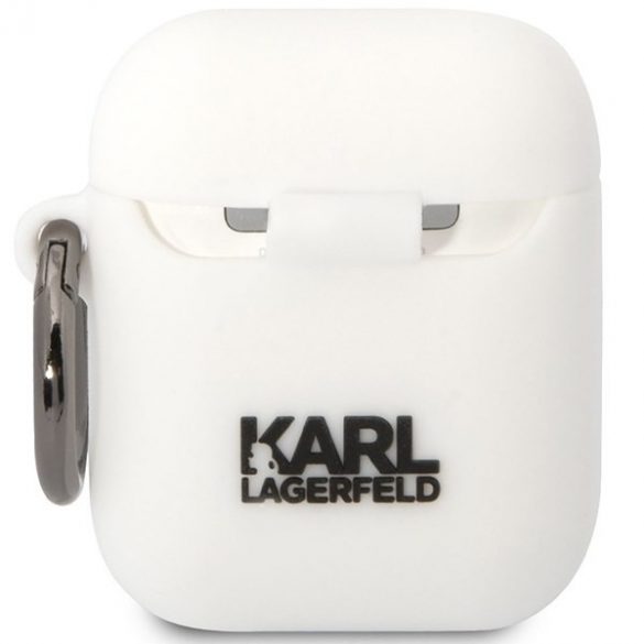 Karl Lagerfeld KLACA2SILKCW AirPods 1/2 Husă alb/alb silicon Karl & Choupette