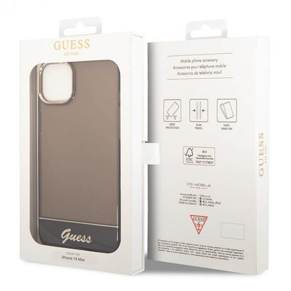 Guess GUHCP14MHGCOK iPhone 14 Plus / 15 Plus 6,7" carcasa rigidă/neagră Translucid