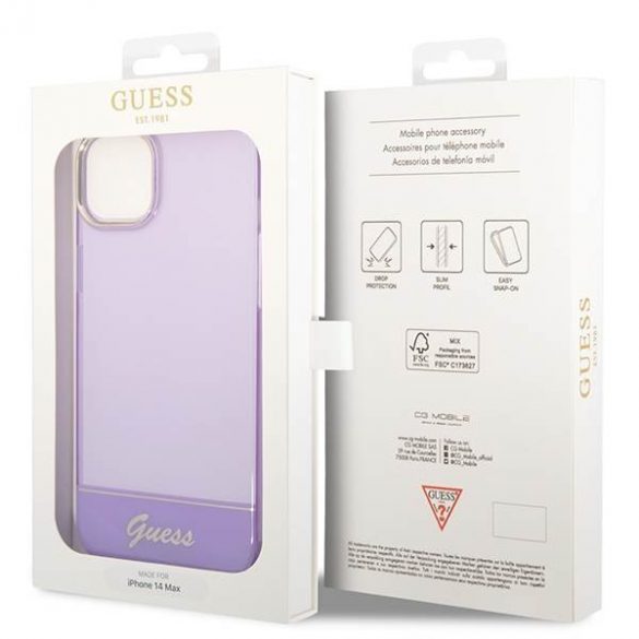 Guess GUHCP14SHGCOU iPhone 14 / 15 / 13 6.1" fioletowy/violet hardcase Translucid