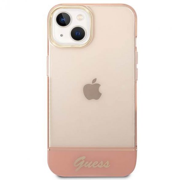 Guess GUHCP14SHGCOP iPhone 14 / 15 / 13 6.1" rożowy/roz hardcase Translucent