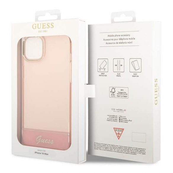 Guess GUHCP14SHGCOP iPhone 14 / 15 / 13 6.1" rożowy/roz hardcase Translucent