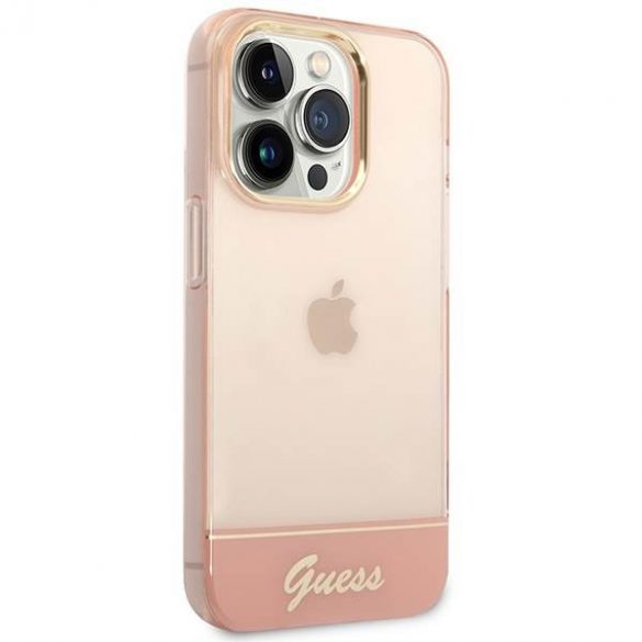 Guess GUHCP14XHGCOP iPhone 14 Pro Max 6,7" rożowy/roz carcasă rigidă Husă translucidă