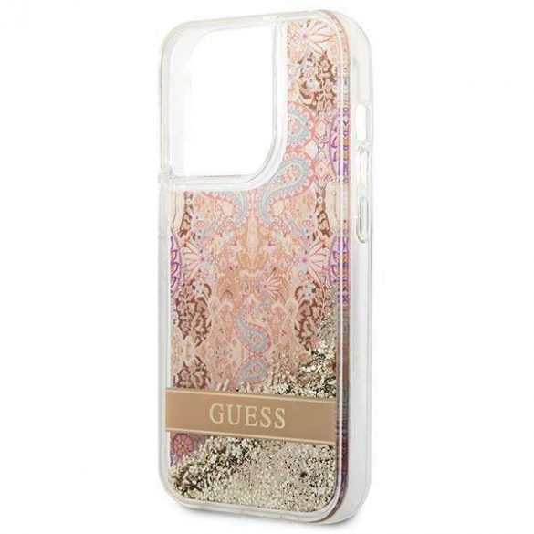 Guess GUHCP14XLFLSD iPhone 14 Pro Max 6,7" złoty/aurie Husă rigidă Paisley Liquid Glitter