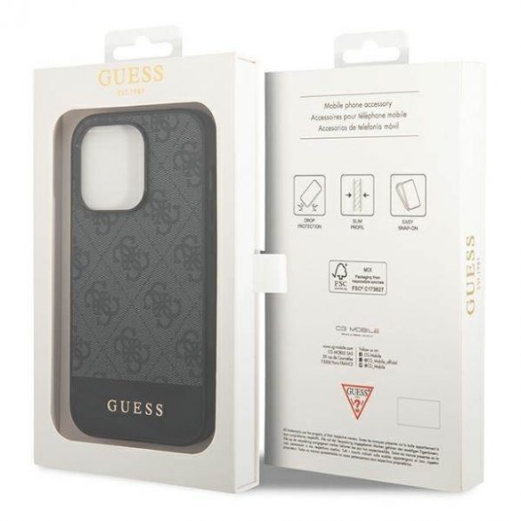 Guess GUHCP14LG4GLGR iPhone 14 Pro 6,1" gri/gri husă greu 4G Stripe Collection husă