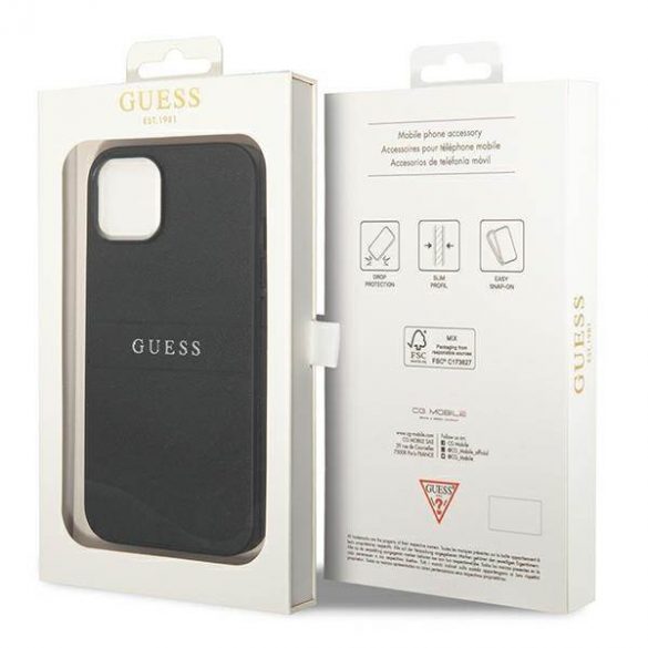 Guess GUHCP14MPSASBBK iPhone 14 Plus / 15 Plus 6,7" curea Saffiano neagră/czarny