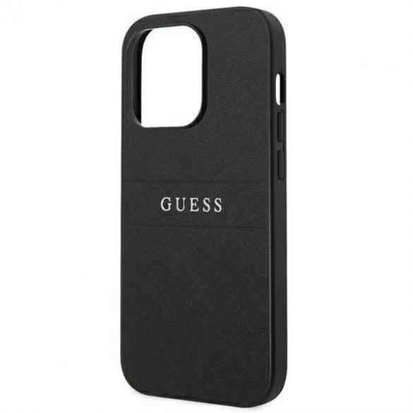 Husă Guess GUHCP14LPSASBBK pentru iPhone 14 Pro, 6,1 inchi, neagră/curea Saffiano