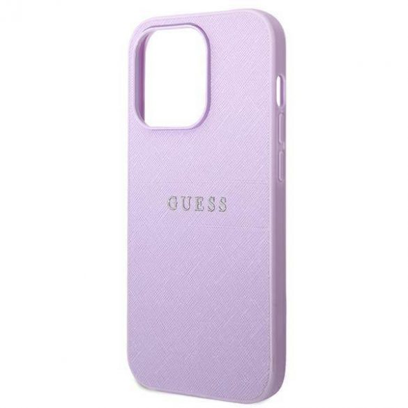 Husă Guess GUHCP14LPSASBPU pentru iPhone 14 Pro 6,1 inchi, culoarea fioletowy/violet Saffiano Strap