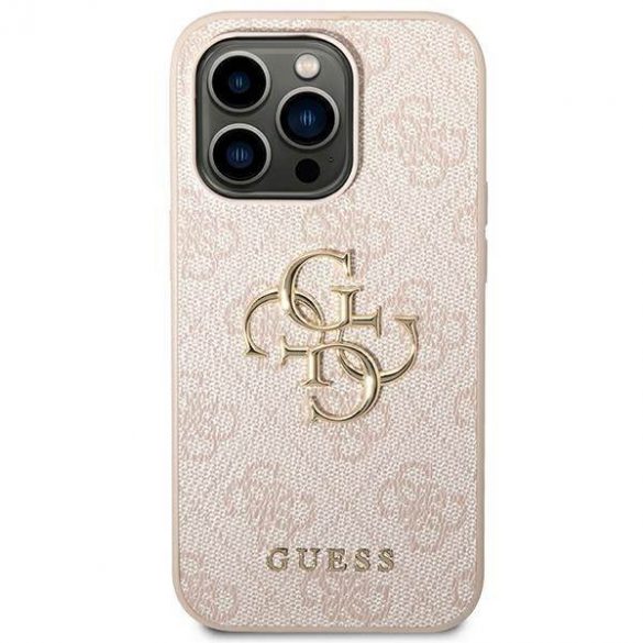 Guess GUHCP14L4GMGPI iPhone 14 Pro 6,1" husă rigidă rozowy/roz 4G Big Metal Logo