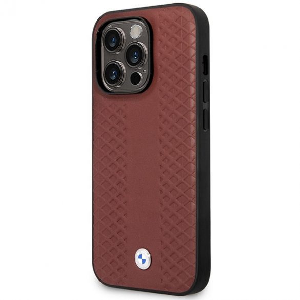 Etui BMW BMHMP14L22RFGR iPhone 14 Pro 6,1 burgundowy/burgundy Leather Diamond Pattern MagSafe"