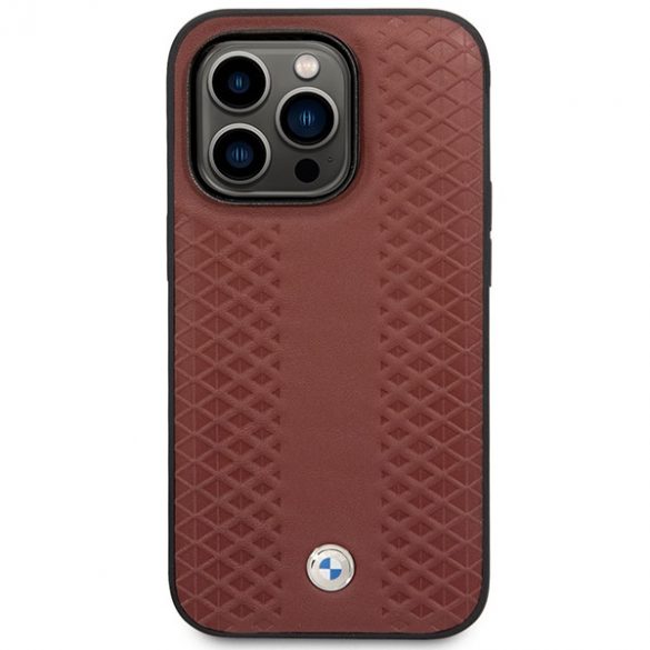 Etui BMW BMHMP14L22RFGR iPhone 14 Pro 6,1 burgundowy/burgundy Leather Diamond Pattern MagSafe"