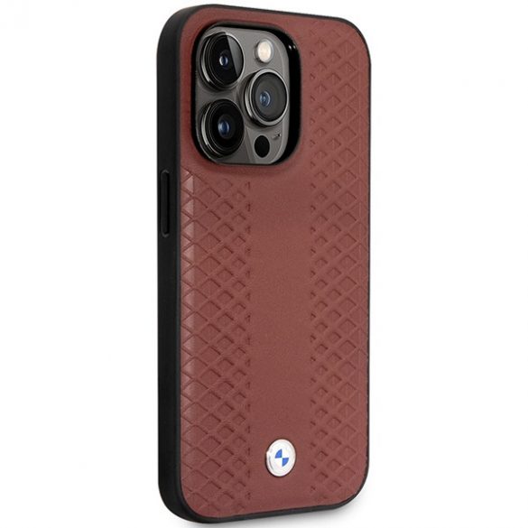 Etui BMW BMHMP14L22RFGR iPhone 14 Pro 6,1 burgundowy/burgundy Leather Diamond Pattern MagSafe"