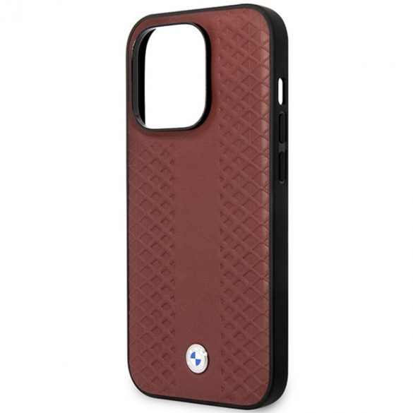 Etui BMW BMHMP14L22RFGR iPhone 14 Pro 6,1 burgundowy/burgundy Leather Diamond Pattern MagSafe"