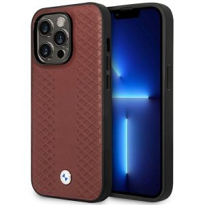 Etui BMW BMHMP14X22RFGR iPhone 14 Pro Max 6,7 burgundowy/burgundy Leather Diamond Pattern MagSafe"