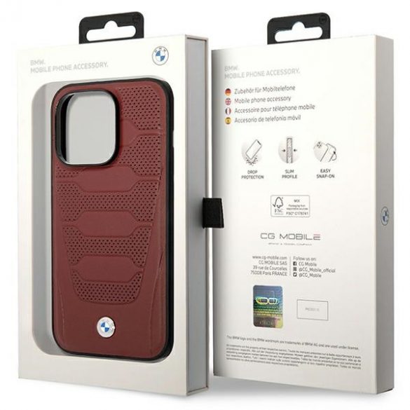 Etui BMW BMHMP14L22RPSR iPhone 14 Pro 6,1 burgundowy/burgundy scaune piele model MagSafe"