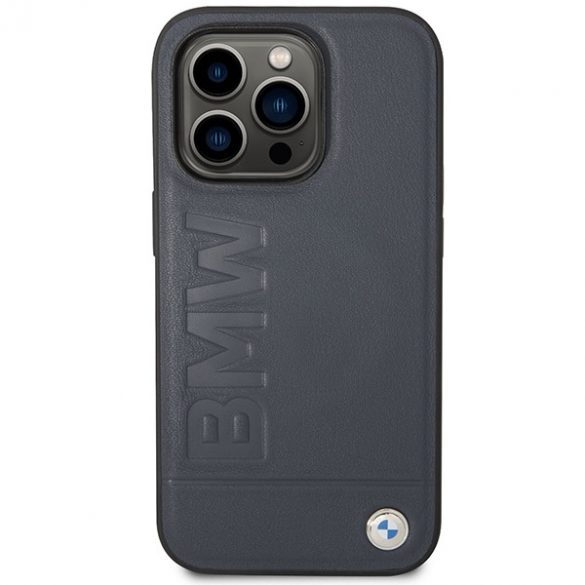 Etui BMW BMHMP14LSLLNA iPhone 14 Pro 6,1 granatowy/marine hardcase Leather Hot Stamp MagSafe"