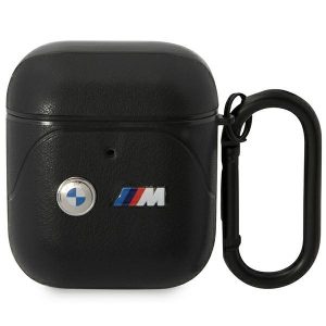 BMW BMA222PVTK Husă AirPods 1/2 linie curbată din piele czarny/neagră