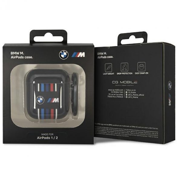 BMW BMA222SWTK AirPods 1/2 Husă negru / negru Multiple linii colorate