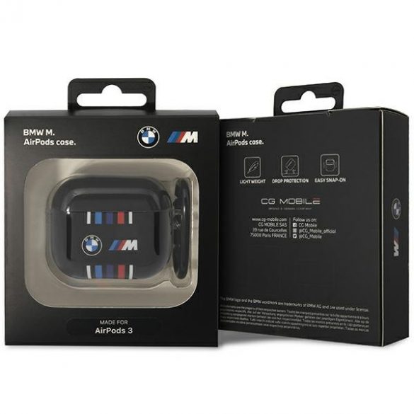 BMW BMA322SWTK Husă AirPods 3 gen czarny/negru Linii colorate multiple