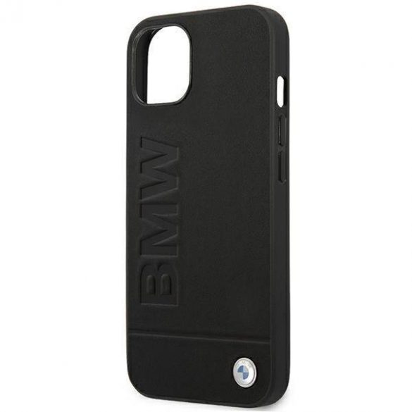 Etui BMW BMHCP14SSLLBK iPhone 14 / 15 / 13 6.1" czarny/black Leather Stamp