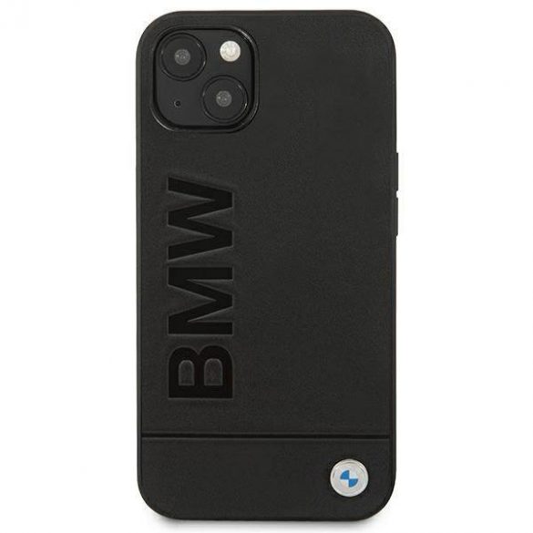 Etui BMW BMHCP14MSLLBK iPhone 14 Plus / 15 Plus 6,7" ștampilă din piele neagră/czarny