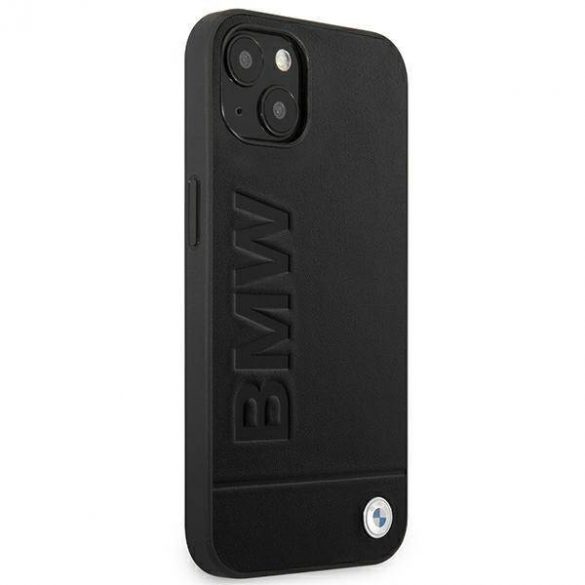 Etui BMW BMHCP14MSLLBK iPhone 14 Plus / 15 Plus 6,7" ștampilă din piele neagră/czarny