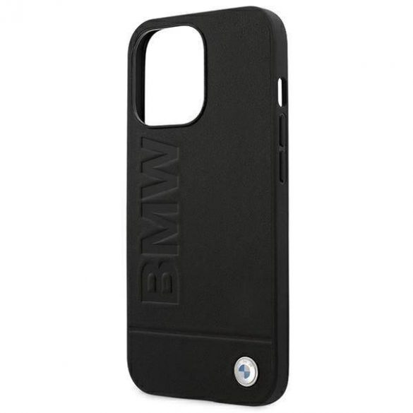 Etui BMW BMHCP14LSLLBK Husă cu ștampilă din piele pentru iPhone 14 Pro 6,1" czarny/negru