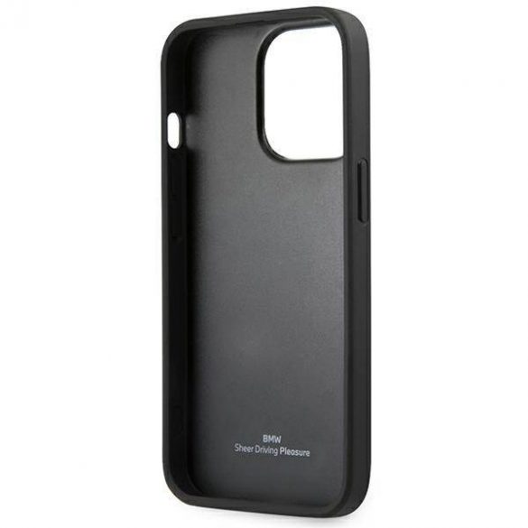 Etui BMW BMHCP14LSLLBK Husă cu ștampilă din piele pentru iPhone 14 Pro 6,1" czarny/negru