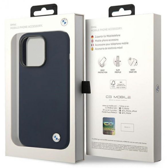 Etui BMW BMHCP14LSILNA iPhone 14 Pro 6,1 granatowy/marine Silicone Metal Logo"