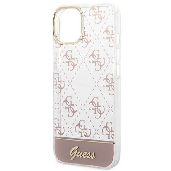 Guess GUHCP14MHG4MHP iPhone 14 Plus / 15 Plus 6,7" rożowy/roz hardcase 4G Pattern Script