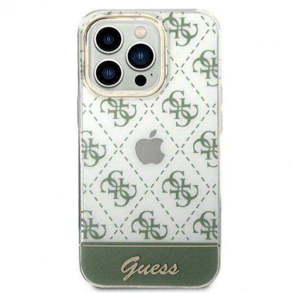 Guess GUHCP14XHG4MHA Husă rigidă kaki pentru iPhone 14 Pro Max 6,7" 4G Pattern Script