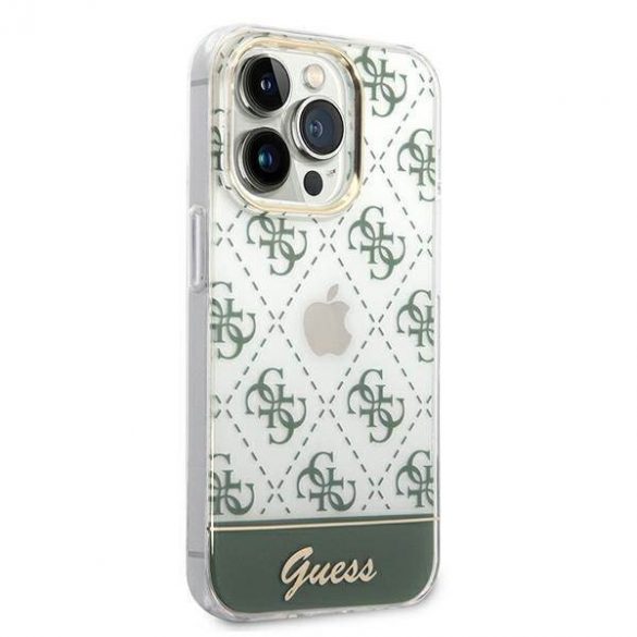 Guess GUHCP14XHG4MHA Husă rigidă kaki pentru iPhone 14 Pro Max 6,7" 4G Pattern Script